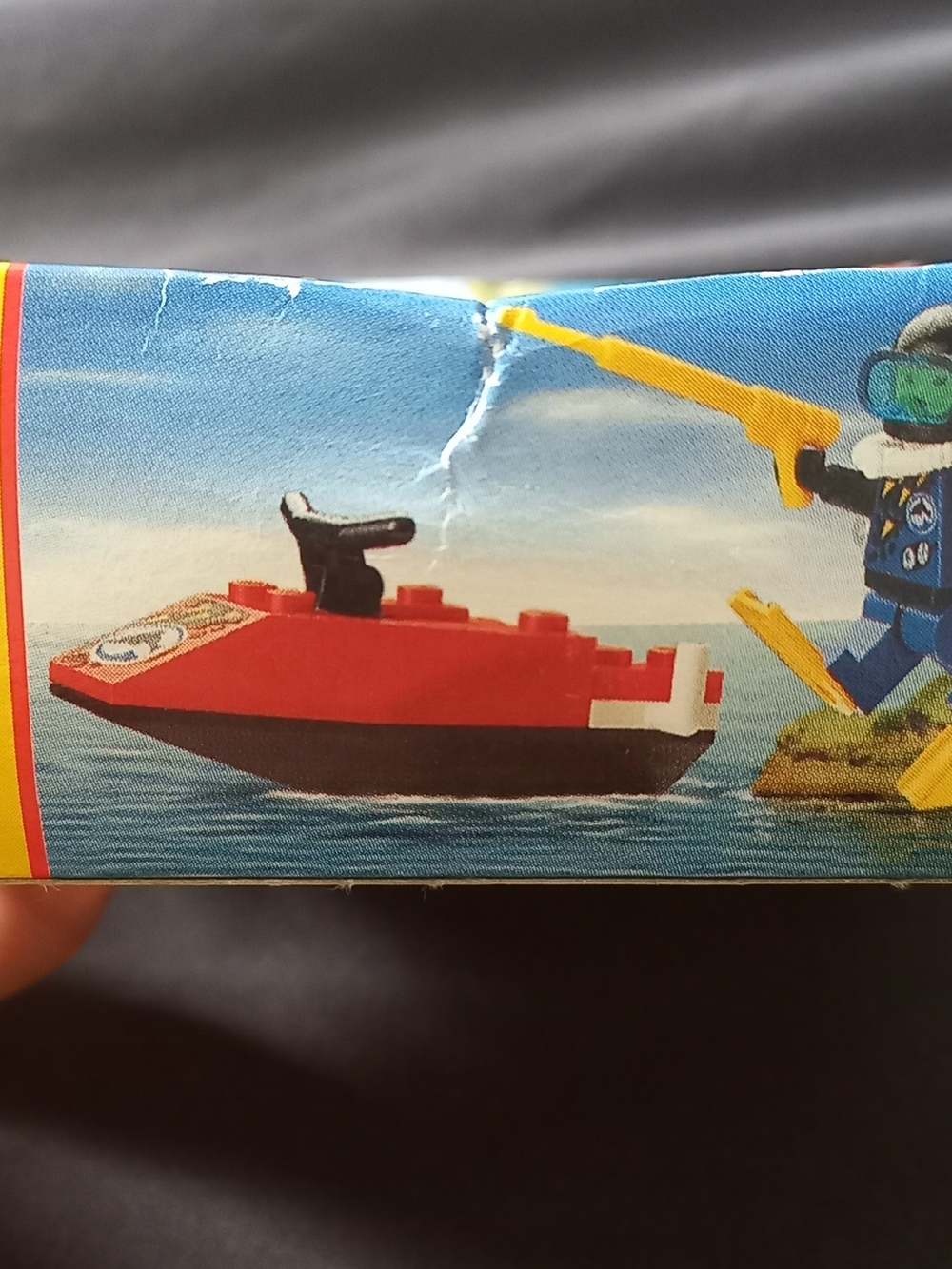 LEGO Red and Yellow Rescue Jet Ski with Diver Minifigure - Picture 3 of 4